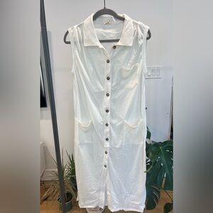 NWOT Womens POL Cream* Button Down Duster Dress
